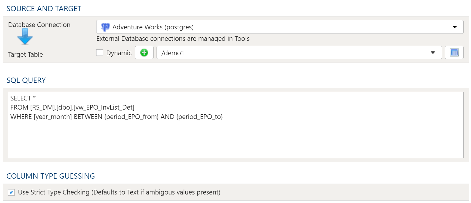 Import SQL Table
